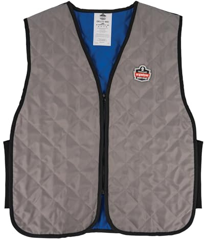 Ergodyne Chill-its 6665 Evaporative Cooling Vest - Embedded Polymers, Zipper Closure Chaleco de refrigeración Hombre (Pack de 1)