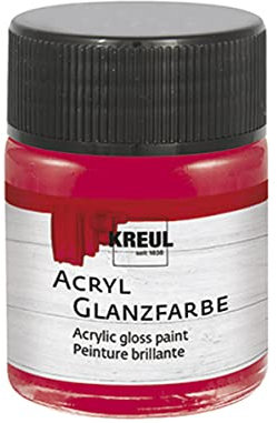 KREUL 79533 - Acryl Glanzfarbe, 50 ml Glas in magenta, glänzend-glatte Acrylfarbe zum Anmalen und Basteln, auf Wasserbasis, speichelecht, schnelltrocknend und deckend
