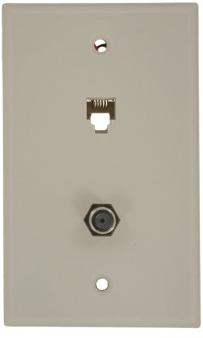 Leviton Standard prise téléphonique murale, 6P6 C X F, 40258-T