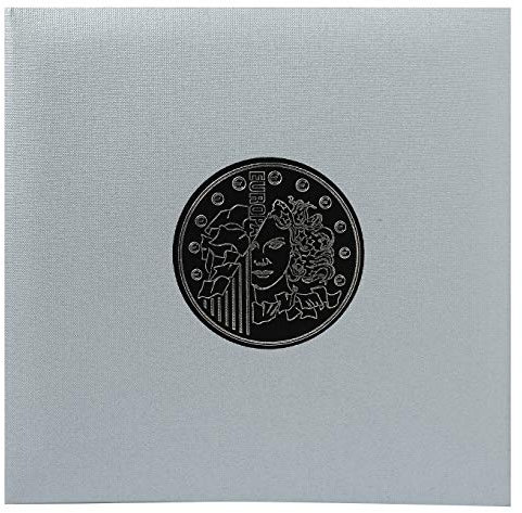 Exacompta - Réf. 96000E - 1 classeur pour collection de pièces de monnaie + 5 feuilles 43 cases (soit 215 compartiments) recharge réf.96006E - Format : 24,5x25cm - Couverture toile - gris métallisé