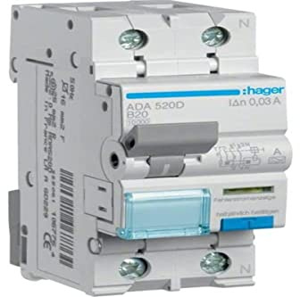 Hager ADA520D FI-Schutzschalter/Leitungsschutzschalter 2polig 20A 0.03A 240V