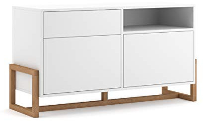 VIVALDI niedrige Kommode Oslo | 119,2x64,7x42 | skandinavisches Design | Weiß matt