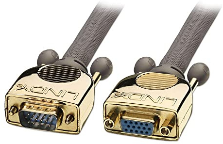 LINDY 37837 Gold VGA Kabel M/F 5m