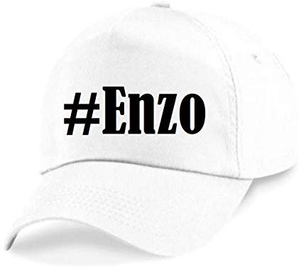 Reifen-Markt Base Cap Hashtag #Enzo Größe Uni Farbe Weiss Druck Schwarz