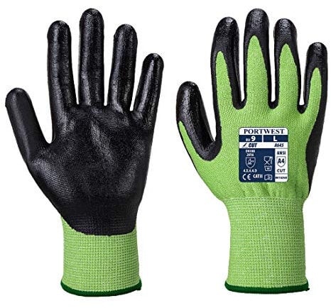 Portwest A645 Cut Resistant Green Cut - Nitrile Foam Green/Black, X-Large