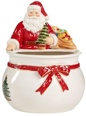Spode 1634749 Christmas Tree Figural Santa Candy Bowl, Earthenware, Multicolor