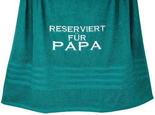 Lashuma Großes Handtuch Grün - Nautic, London Badehandtuch Bestickt, Reserviert für Papa 70x140