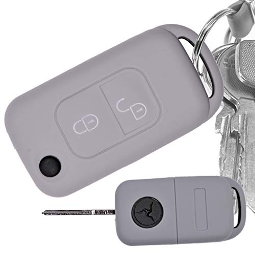Soft Case Schutz Hülle Auto Schlüssel für Mercedes Benz SLK A-Klasse R170 W168 Klappschlüssel 2 Tasten Remote/Farbe: Grau