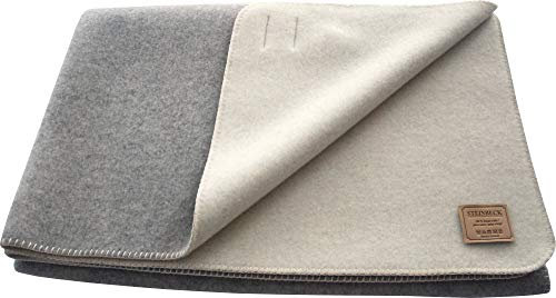 STEINBECK Wohndecke Ökolana Schurwolle grau/weiß Größe 150x200 cm