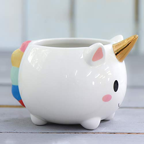 Ceramic Unicorn Plant Pot Gift Perfect Present, 3 x Unicorn Planter by Thompson and Morgan