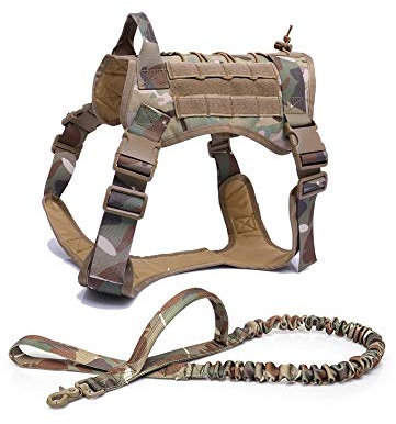 MBLUE Taktische Hundeweste-Set, atmungsaktive Weste, Arbeitsweste, strapazierfähiges Nylon, Tarnmuster (L, CP Camouflage)