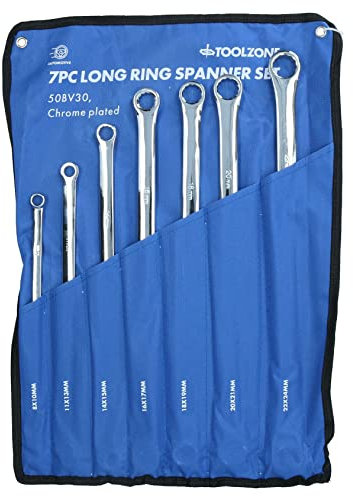AB Tools-Toolzone Metric Double Ended Ring Spanner Aviation Wrench 12 Sided 8mm – 24mm 7pc