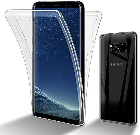 Cadorabo Hülle kompatibel mit Samsung Galaxy S8 Schutzhülle TPU Silikon Case 360 Slim Kratzfest Weiche Gummi mit Rundumschutz Case Hülle für Galaxy S8 in Transparent