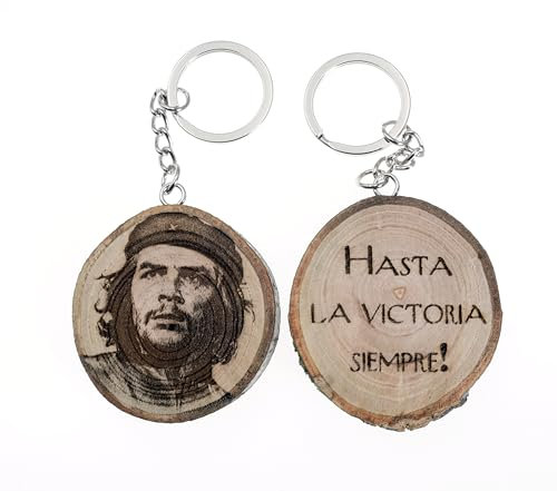 Portachiavi in legno naturale con Ernesto Che Guevara