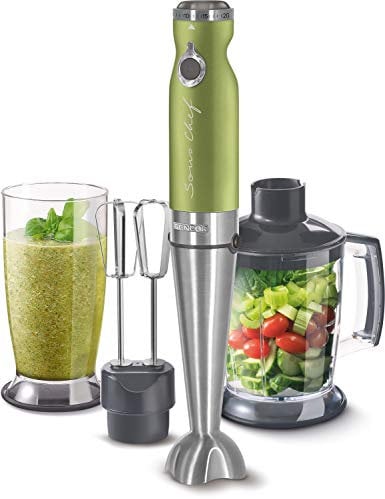Sencor minipimer immersione SHB 560, frullatore a immersione 4 in 1, frullatore elettrico con bicchiere da 800ml, tritatutto elettrico, fruste elettriche, potenza da 1200w, 20 velocità