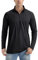 TACVASEN Herren Sport Langarmshirts UV-Shirts Half Zip Atmungsaktiv Schnelltrocknende Trainingsshirts Surf Sommer, Schwarz, L