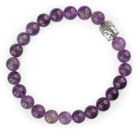 Attraction Zen BUDDHA ARMBAND | ECHTES 8mm NATURSTEIN | KOSTENLOSE EBOOKS DEUTSCH | HANDGEFERTIGT | Schmuck für Damen und Herren | ALLE STEINE IN UNSEREN ARMBÄNDERN SIND NATÜRLICH (AMETHYST)