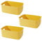 Yngffb Aufbewahrungsbox, 3 Stück Organizer mit Griffen, Klein Aufbewahrungsbox, Zur Organisation stapelbarer Aufbewahrungsboxen mit Griffen, 19x13.5x7.5cm (gelb)