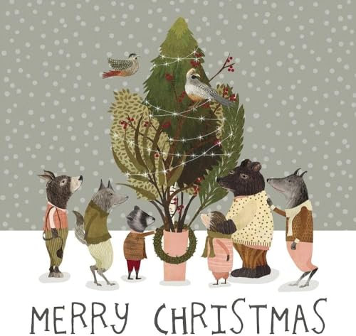 Servietten Weihnachten der Wald-Tiere Weihnachts-Servietten mit Tieren im Winter-Wald Merry Christmas Tisch-Dekoration Weihnachts-Deko Winter Weihnachten & Advent (20, Weihnachten der Tiere)
