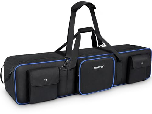 YOREPEK Tripod Carrying Case Bag - 50.5 Durable Light Stand Bag with 2 Removable Padding for Tripods, Speaker Stands, Monopods, Tent Pole Gear