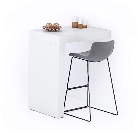 MOBILI FIVER, Evolution Küchenhalbinsel 90x60, Esche, Weiß, Made In Italy
