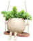 Winnsell Swing Face Planter Pot, Cactus Succulent Hanging Planter Indoor Outdoor Resin Face Flower Pot Decorative Plant Pot Novelty Hanging Planter for Home Office Balcony Garden (GG)