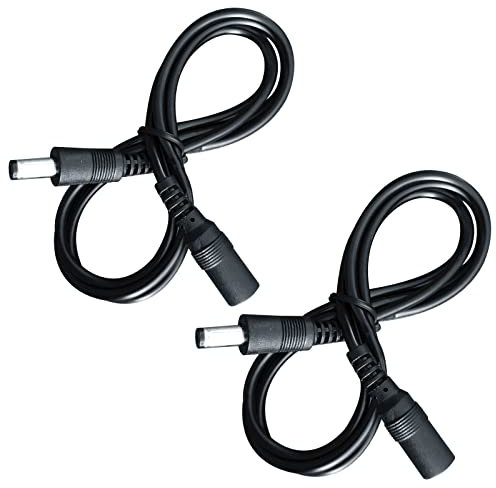 ANLINK 2 Pack 1M/3ft DC Power Extension Cable 5.5mm*2.1mm Male to Female Power Cord for CCTV Security Surveillance Camera, LED Strip, Router, 12V DC Power Supply Adapter and More (Black)