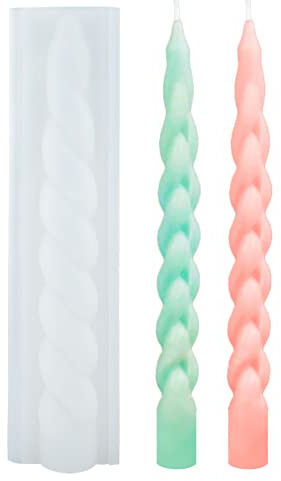 Kerzenform Silikonform Stabkerzen Kerzenform Silikon Gießform Stabkerzen Form Spiral Stumpenkerzen Form Wachsform für Kerzen Gießen Stabkerzen Epoxidharz Silikonform Kerzen Gussform Stabkerzen