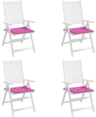 vidaXL Gartenstuhl Kissen 4 STK., Kissen für Gartenmöbel Hocker Sofa, Wasserabweisendes Sitzpolster, Sitzkissen Stuhlpolster, Rosa Stoff