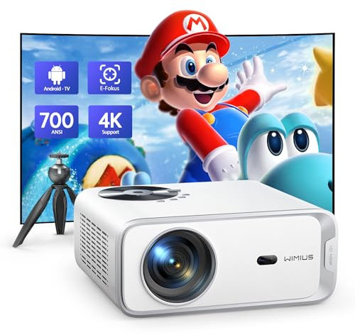 【Netflix/Disney in Android & Auto Keystone】Projector,1s Focus 30000 Lumen Portable WiFi 6 Bluetooth FHD 1080P Smart Projector 4K Support, 50% Zoom 300 Display Home Projectors for Bedroom with Tripod