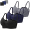 HBselect 3 Pcs Schwangerschafts Still BH Nahtloser Still-BH mit zusätzlichen BH-Verlängerungen Stillen und Schlaf Ohne Bügel für Damen Schwarz Dunkelgrau Marineblau L