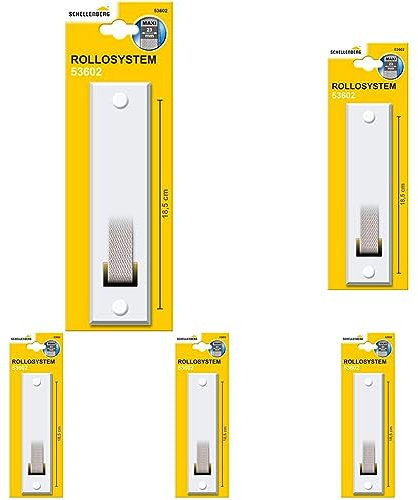 Schellenberg 53602 Placca tapparelle avvolgibili STANDARD Maxi: 23 mm di larghezza del nastro, piastra tapparella con spaziatura dei fori 18,5 cm, bianco (Confezione da 5)