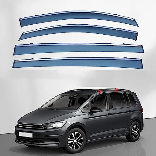 hfzqkj 4 Stück Auto Windabweiser für Volkswagen VW Touran L MK2-5T 2016-2020 2021 2022 2023+, Auto Seitenfensterabweiser Ventshade Regenschutz Windabweiser Visiere, Außenzubehör
