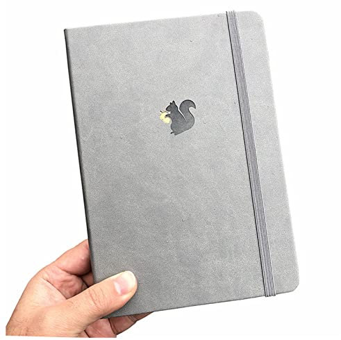 DUnLap Notizbuch A5 Eichhörnchen Bullet Planer Dot Grid Notebook Journal und Zeichnung Sketcbook - Pu. Leder, 160gsm Dickes Papier Notizbuch