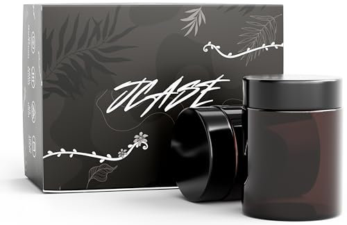 Stash Jar Lot de 2 bocaux à herbes de 100 ml - Protection UV - Rangement hermétique - Noir - 100 % anti-odeurs