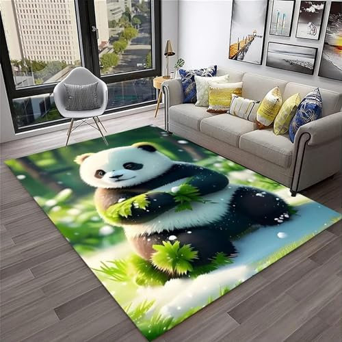 Kinderteppich Niedlicher Panda Der Tierkarikatur - Kurzflor Teppich Kinderzimmer Spielteppich Antiallergen Und Extra Weich - Babyzimmer Teppiche Für Junge Und Mädchen Babyteppich 60 X 90 cm / 2-1U3O0