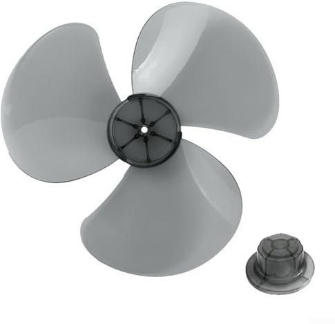 12 Plastic Fan Blade, 3 Leaves Big Wind Fan Blades, Standing Pedestal Floor Table Fanner Blade Replacement Kits(Transparent Black)