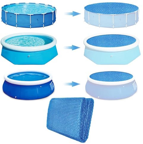 HunicandIU Lona Solar para Piscina Rectangular 260 x 170 cm, Cubierta Rectangular para Piscina Recortable, protección Solar, Cubierta Solar para Piscina Rectangular, para Calentar el Agua