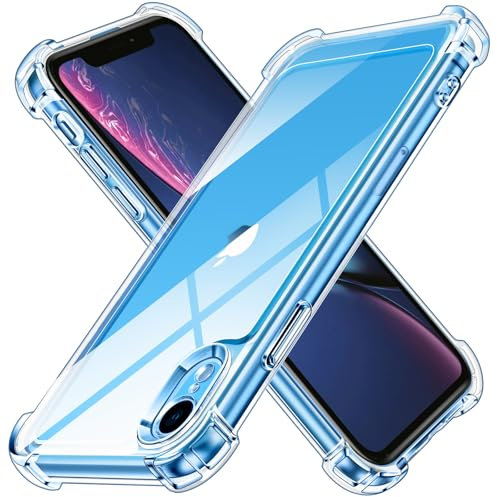 ivoler Nie Vergilbung Klar Hülle für iPhone XR 6.1 Zoll mit Stoßfest Schutzecken, [Kameraschutz] [Militärstandard] Stoßfest Kratzfest Transparent Schutzhülle Dünn Durchsichtige Handyhülle Case