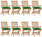 Buzaza Gartenstühle Stapelstuhl Garten mit Grünen Kissen 8 STK. Massivholz Teak Monoblock Stuhl