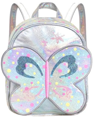 LUKIUP Mädche Kinderrucksack, Mini Kindergarten-Rucksack, für ab 2 Jahren Cute Cartoon Casual Children's Backpack Mädche Nursery, Ideal für Kindergarten, Karikatur Tier Reise Tasche(Schmetterling)