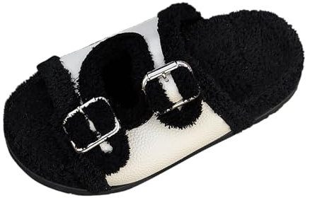 Zapatillas de algodón con Punta Abierta para Mujer, Pantuflas cómodas Informales para el hogar, Moda de Invierno Zapatillas Clásicas Mujer