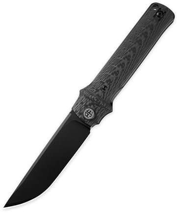 Petrified fish PFB04 Klappmesser, 3.82 D2 Satin Klinge G10 Griff, Mit Kugellager EDC Taschenmesser (Carbon Fiber Black Stonewashed)
