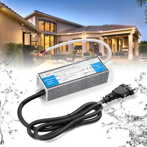 BRIMETI LED Trafo 24V 12W Wasserdicht IP67 LED Treiber Netzteil 0,5A Mit Stecker Schaltnetzteil Transformator AC 230V auf DC 24 Volt Außenbereich, Kompakter Dünner Konstantspannung Niedervolttrafo