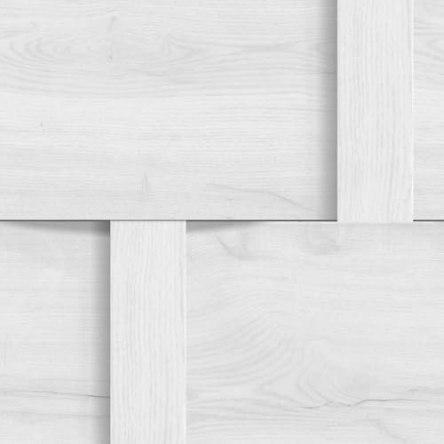 World of Wallpaper Harrow Weave Wood Panel Wallpaper Ideal for Living Room Bedroom Hallways Lounges - Luxury Wall Paper with 3D Effect White 3107