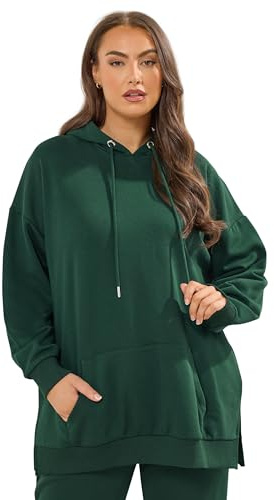 Yours Curve Pocket Front Hoodie - Women's - Plus Size Curve Green