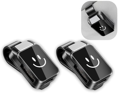 Glamifyr 2 Stück Sonnenbrillen Halter Auto – Brillenhalter für Auto & Sonnenblende, Universal Leder Brillenhalterung Auto, Brillenhalterung Kompatibel mit Allen Brillen
