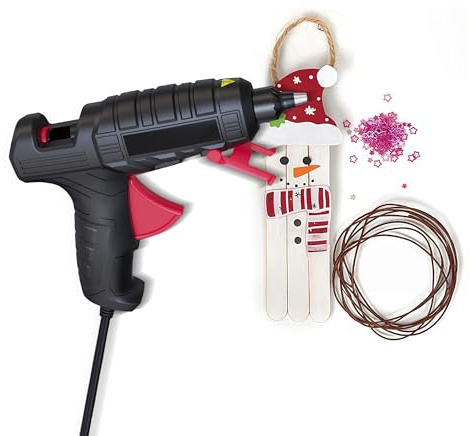 Profi Heißklebepistole 100W – Extra starke Industrie-Klebepistole für Ø11,2-mm Klebesticks – Für Holz, Metall & Bauhandwerk – 30 Klebesticks inklusive