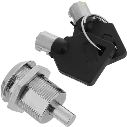 ZUNOXAZ Serrure Tubulaire Ensemble de 2 Clés Noire de Remplacement Clé Solide en Métal et Plastique pour Distributeur de Confiserie pour Machine Automatique de Camping
