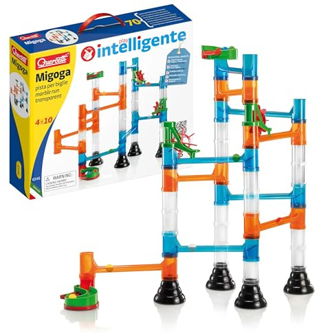 Quercetti 45-Piece Transparent Marble Run - Marble Run Construction Toy